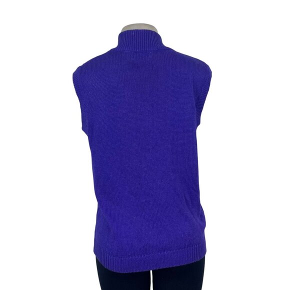 Steppingstones Womens Purple Sleeveless Button-Front Sweater Vest Size L - Picture 3 of 7